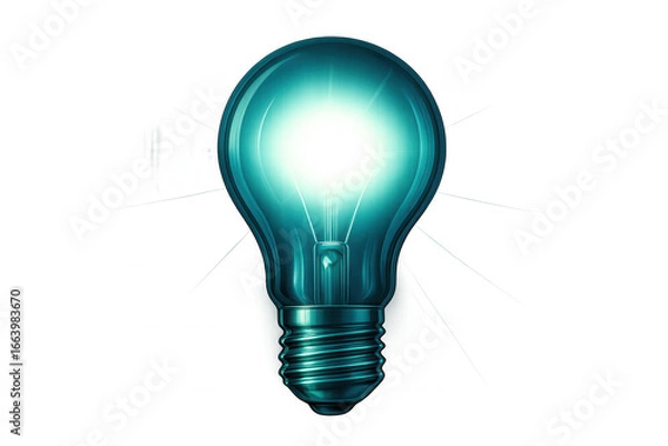 Obraz Glowing light bulb on a transparent background symbolizing creativity, innovation, and new ideas