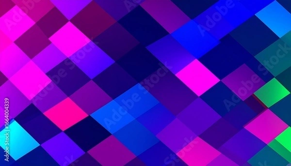 Fototapeta Vibrant geometric pattern with gradient squares creating a mosaic effect