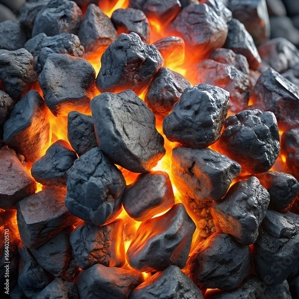 Obraz hot coals burning in a fireplace