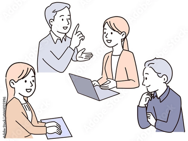 Obraz 提案、意見の交換、情報、活気のあるミーティング