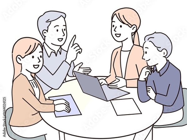 Obraz 意見、情報、提案、活気のあるミーティング