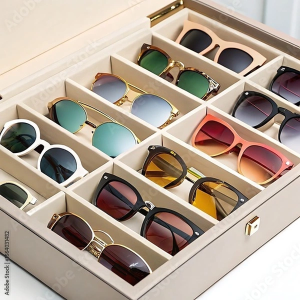 Fototapeta glasses in a box,sunglasses
