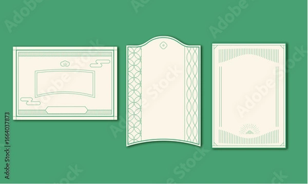 Fototapeta 和柄のラインフレーム