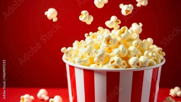 Fototapeta The scene of popcorn overflowing