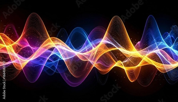 Obraz Abstract colorful wave patterns, vibrant and dynamic design.