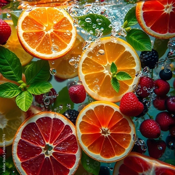 Obraz Fresh citrus fruit water