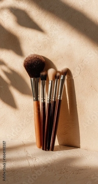 Obraz Makeup brushes in warm sunlight