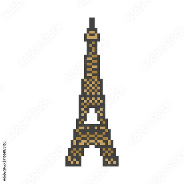 Obraz Eiffel tower retro pixel art