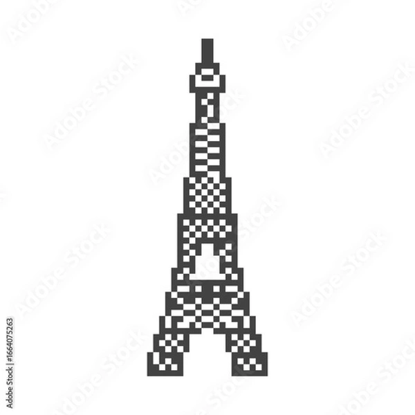 Obraz Eiffel tower retro pixel art