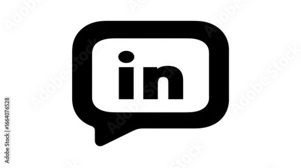 Obraz Linkedin logo chat bubble icon