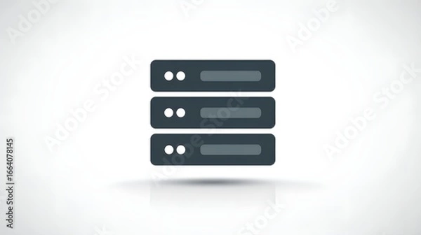 Obraz Three stacked dark server racks with digital displays