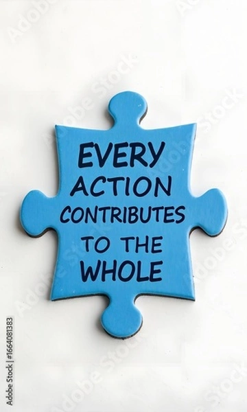 Obraz Blue Puzzle Piece with Motivational Quote About Collective Action