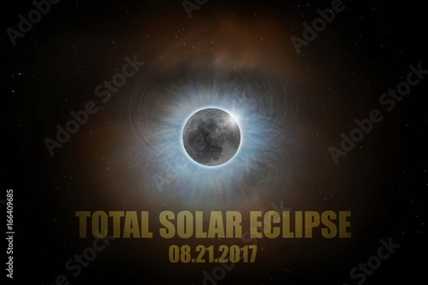 Fototapeta Total Solar Eclipse August 21st 2017 text