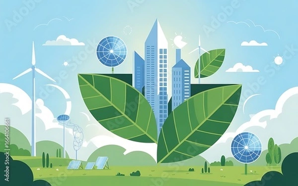 Obraz Green city landscape