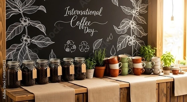 Fototapeta International Coffee Day Eco-Friendly Coffee Culture