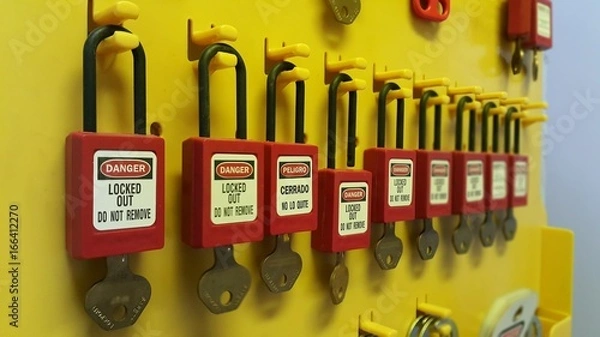 Obraz Lock out & Tag out , Lockout station,machine - specific lockout devices and lockout point