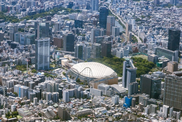 Obraz 東京都文京区後楽１丁目付近を空撮