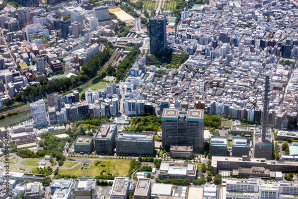 Obraz 市ヶ谷の防衛省上空から四ツ谷方向を空撮