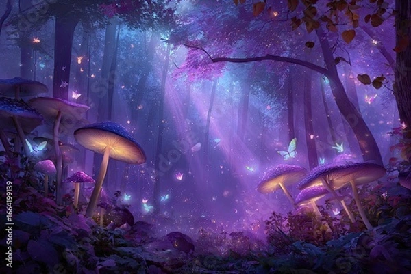 Fototapeta Enchanting mystical forest scene