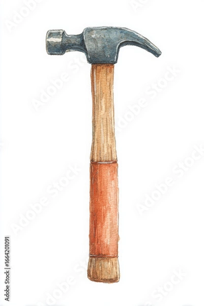 Obraz Isolated hammer presents strength, reliability, and capability