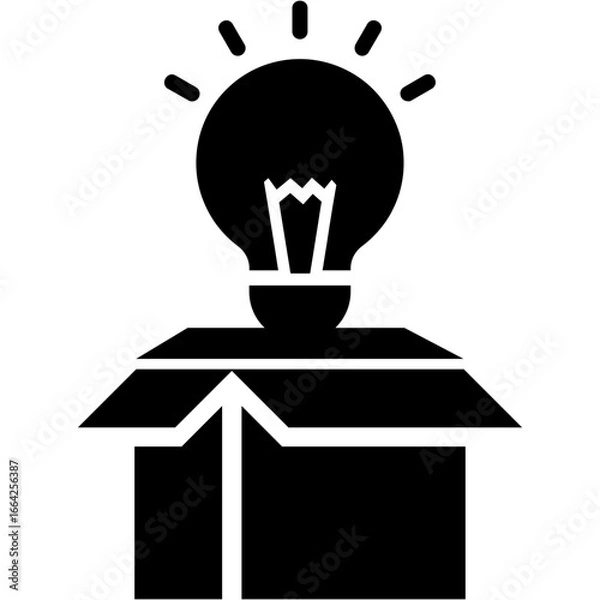 Fototapeta light bulb icon vector, Box icon 
