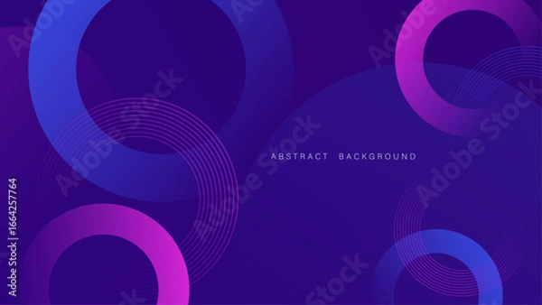 Fototapeta Elegant abstract background with overlapping circular shapes in blue and purple gradients, suitable for web templates, business graphics, and modern presentations.