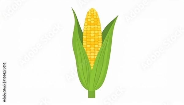 Obraz Single Partially Peeled Corn Cob
