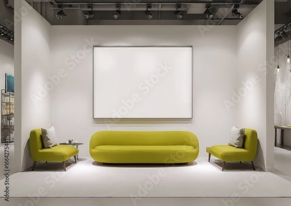 Obraz Modern Interior Design Display With Lime Green Sofa