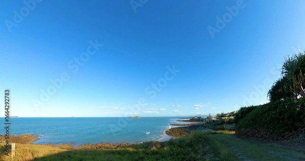 Fototapeta Ocean view, in the afternoon at Emu Park Beach Queensland Australia