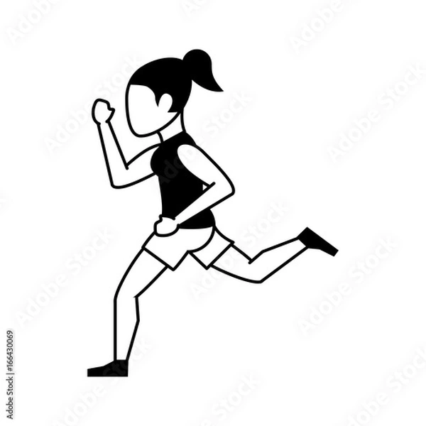 Fototapeta woman running or jogging icon image