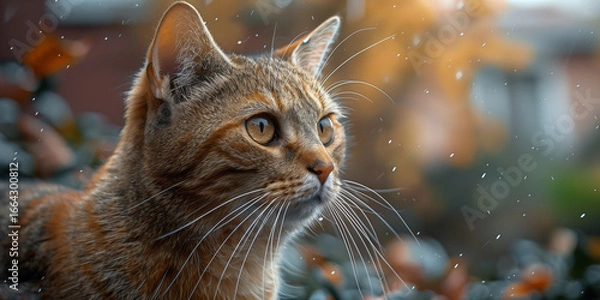 Fototapeta Adorable cat with bright eyes loved by all pet lovers