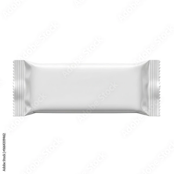 Obraz Blank white flow pack for snack isolated PNG with Transparent Background