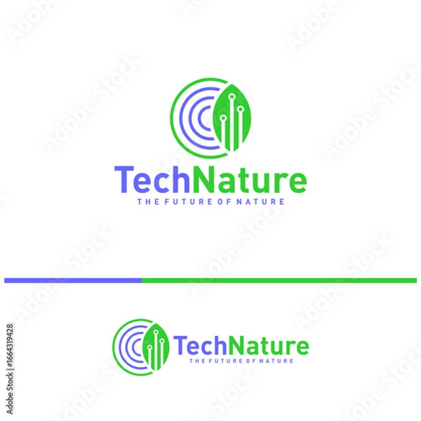 Obraz Creative Nature Tech Logo Design Concepts. Bio Tech Logo Template Vector