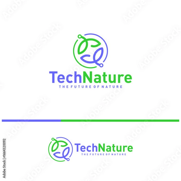 Obraz Creative Nature Tech Logo Design Concepts. Bio Tech Logo Template Vector