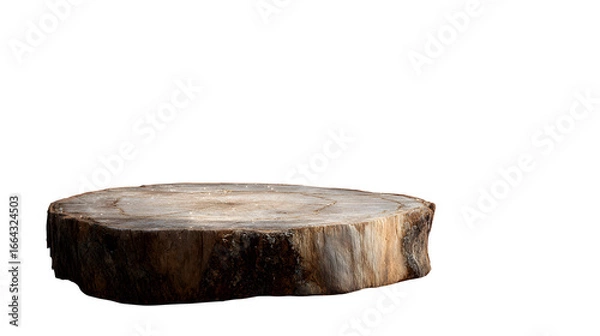 Obraz Wooden stump display platform, isolated on transparent background