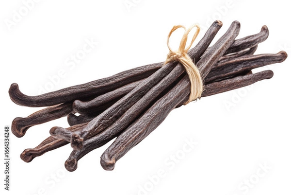 Obraz High-quality vanilla beans bundle still life photography, culinary ingredient, food spice, gourmet flavor, isolated on transparent background