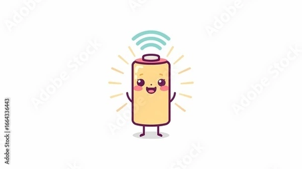 Obraz funny cartoon battery cartoon