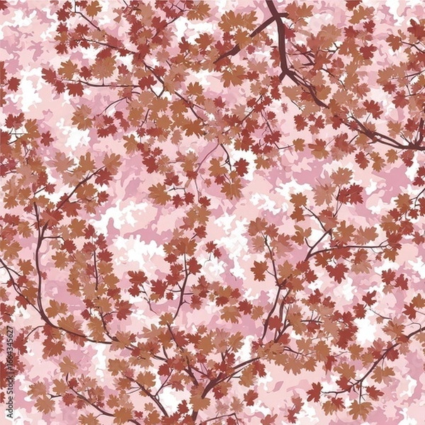 Obraz Pink And Brown Floral Pattern Design