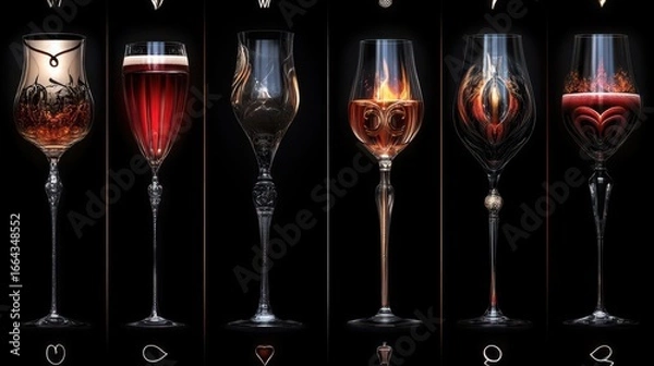 Fototapeta Elegant Crystal Glassware Collection