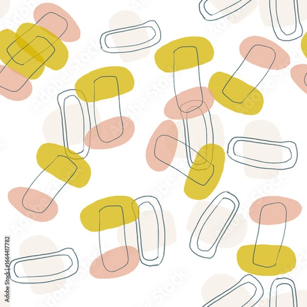 Fototapeta Hand drawn abstract seamless pattern. 