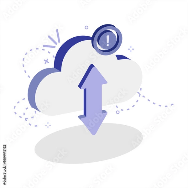 Obraz Futuristic Semi-3D Cloud Growth Icon for Startup Productivity Dashboards