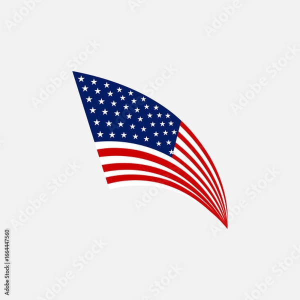 Obraz Flying American Flag Vector Icon