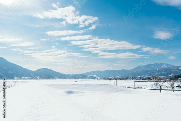 Obraz snowy rural town