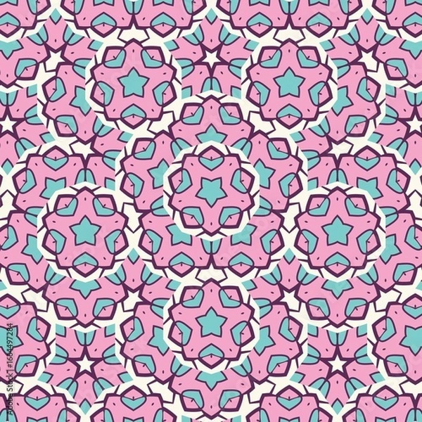 Fototapeta Boho Tiles Vibrant Mandala Fiesta Patterns geometric seamless