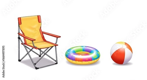 Obraz Summer Relaxation: Vibrant 3D Render