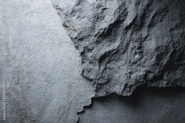 Fototapeta Natural gray rock texture with rough surface rugged stone formation scenic outdoor landscape geological pattern and industrial-inspired background design