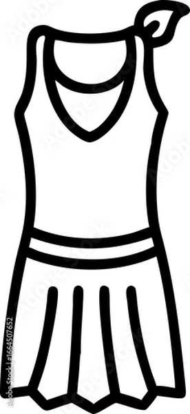 Fototapeta Retro 1920s flapper dress with headband isolated on white background