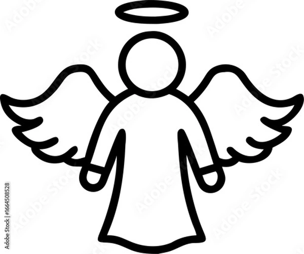 Fototapeta Angel costume with wings and halo isolated on white background