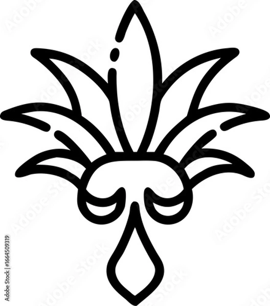 Obraz Carnival samba costume with feathers isolated on white background