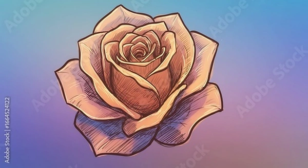 Obraz Rose Sketch: Hues of Warmth and Line